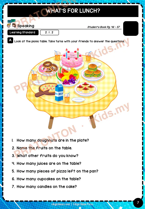 Pratonton muka 8 lembaran _________________________________________ — Bahasa Inggeris Tahun 1