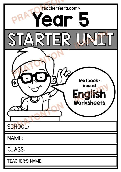 Pratonton muka 1 lembaran Lembaran Kerja Bahasa Inggeris Tahun 5 — Starter Unit — Bahasa Inggeris Tahun 5