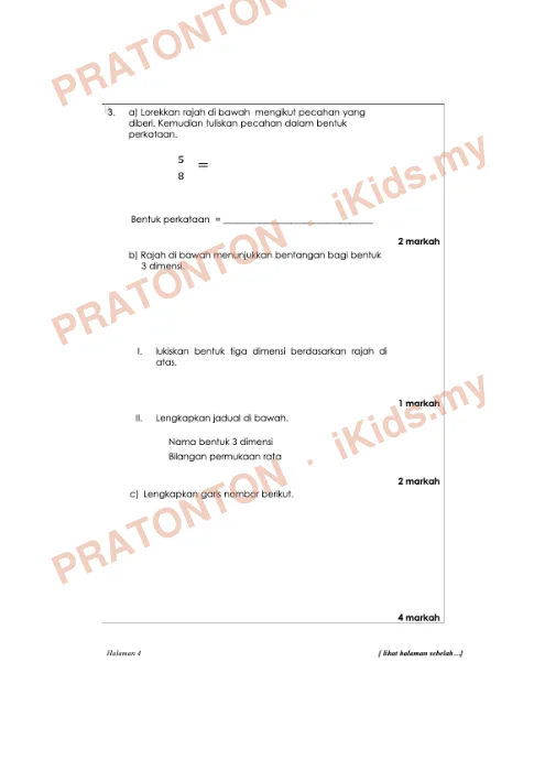 Pratonton muka 3 lembaran Lembaran Kerja Matematik 5 — Matematik Tahun 2