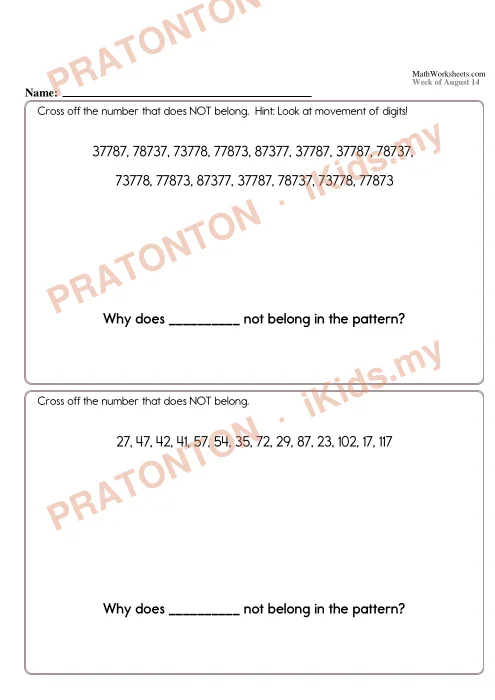 Pratonton muka 1 lembaran Lembaran Kerja Matematik Tahun 5 — Set 1 (Bahasa Inggeris) — Matematik Tahun 5