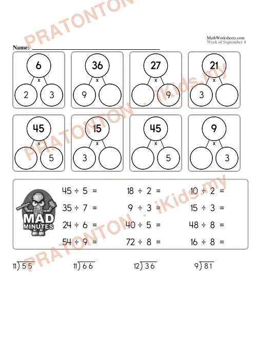 Pratonton muka 1 lembaran Lembaran Kerja Matematik Tahun 6 — Set 5 (Bahasa Inggeris) — Matematik Tahun 6