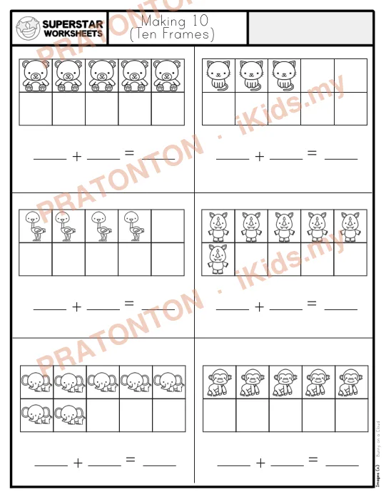 Pratonton muka 1 lembaran Making 10 — Matematik Tahun 1