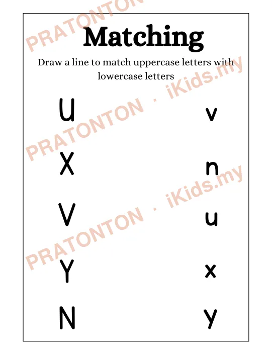 Pratonton muka 5 lembaran Matching — Bahasa Inggeris Tahun 1