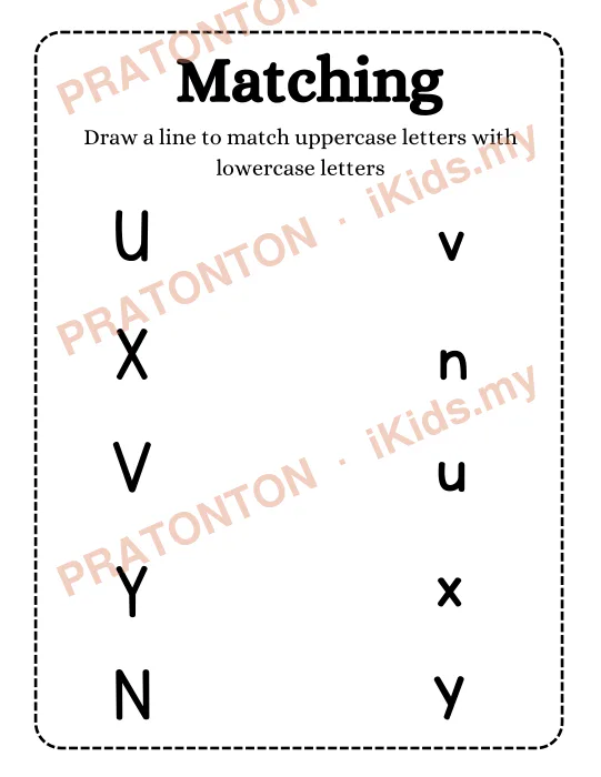 Pratonton muka 5 lembaran Matching — Bahasa Inggeris Tahun 1
