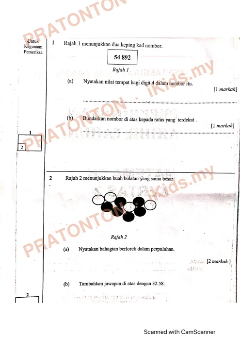 Pratonton muka 1 lembaran matematik kertas 2 tahun 4 kssr semakan — Matematik Tahun 4