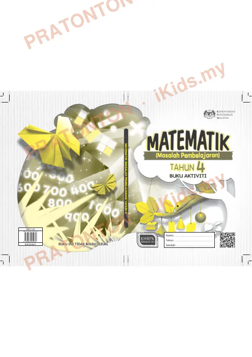 Pratonton muka 1 lembaran MATEMATIK T4 PK MPL BA — Matematik Tahun 4