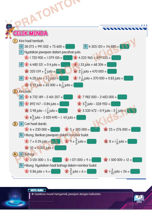 Pratonton muka 34 lembaran MATEMATIK T6 SK (SEMAKAN 2017) PART 1 — Matematik Tahun 6