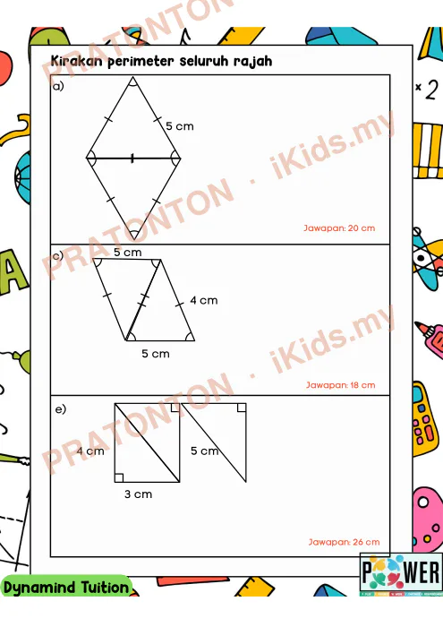 Pratonton muka 9 lembaran Latihan Ruang — Matematik Tahun 4