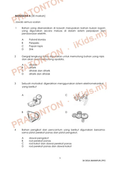 Pratonton muka 1 lembaran Matematik Tahun 6 BAHAGIAN A [30 markah] — Matematik Tahun 6