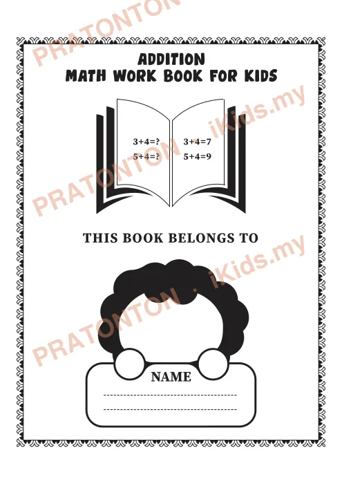 Pratonton muka 1 lembaran Math Workbook (Tambah) — Matematik Tahun 1