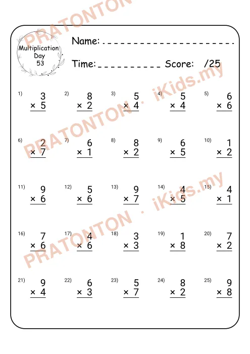 Pratonton muka 55 lembaran Math Workbook — Matematik Tahun 3