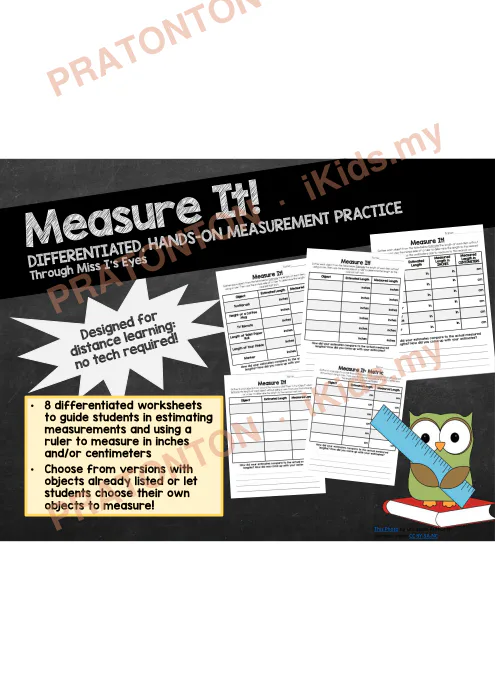 Pratonton muka 1 lembaran Measure It — Matematik Anak Istimewa
