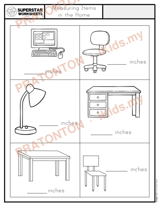Pratonton muka 1 lembaran Measuring Items — Matematik Tahun 1