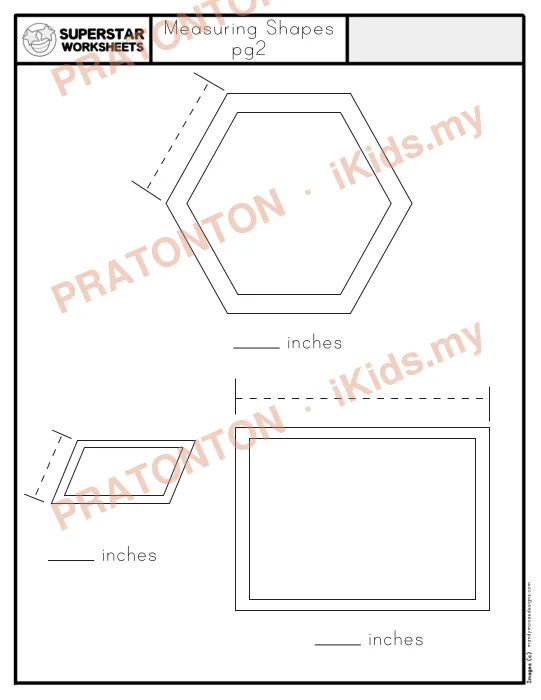 Pratonton muka 1 lembaran Measuring Shapes — Matematik Tahun 1