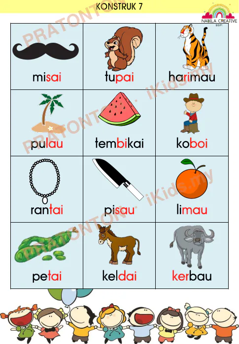 Pratonton muka 20 lembaran Membaca — Bahasa Melayu Tahun 1
