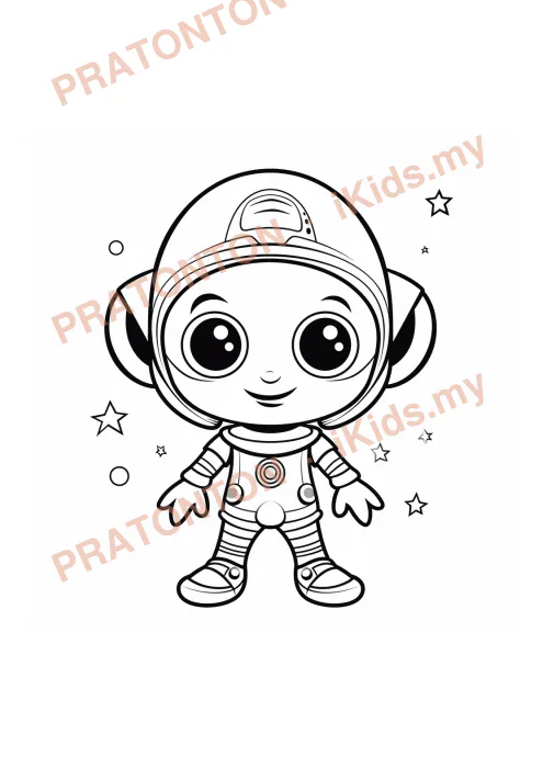 Pratonton muka 1 lembaran Mewarna Makluk Asing 2 — Mewarna Anak Istimewa