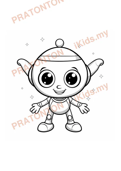 Pratonton muka 1 lembaran Mewarna Makluk Asing — Mewarna Anak Istimewa