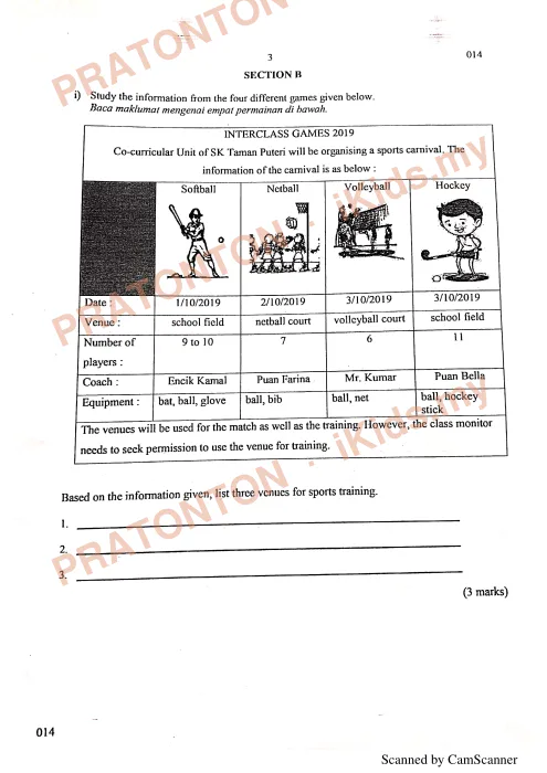 Pratonton muka 3 lembaran Model Ujian OTI 3 Tahun 6 Julai 2019 — Bahasa Inggeris Penulisan — Bahasa Inggeris Tahun 6
