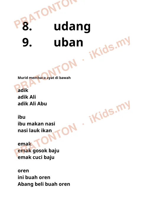 Pratonton muka 4 lembaran MODUL — Bahasa Melayu Tahun 1