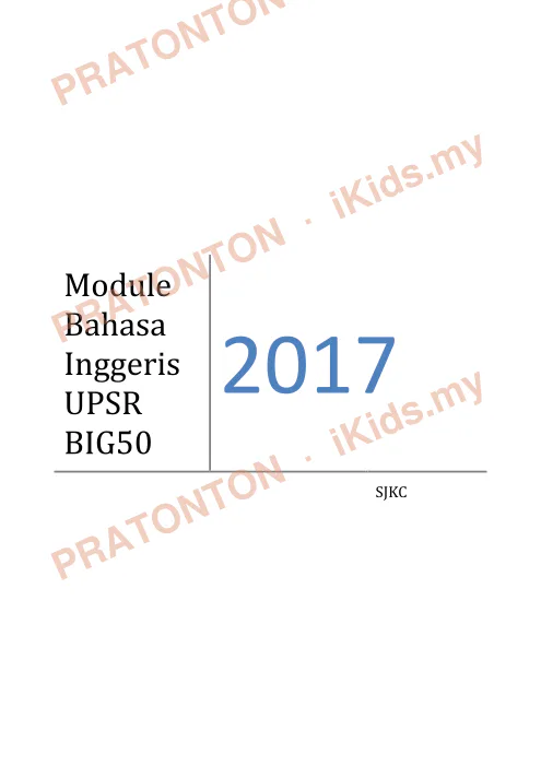 Pratonton muka 1 lembaran Modul Bahasa Inggeris Kertas 1 Berserta Jawapan — Bahasa Inggeris Tahun 6