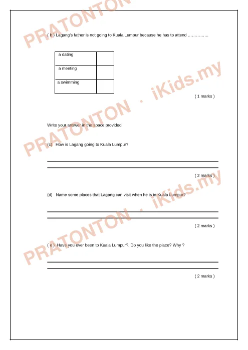 Pratonton muka 76 lembaran Modul Bahasa Inggeris UPSR — Kerjasama Jabatan Pendidikan — Bahasa Inggeris Tahun 6
