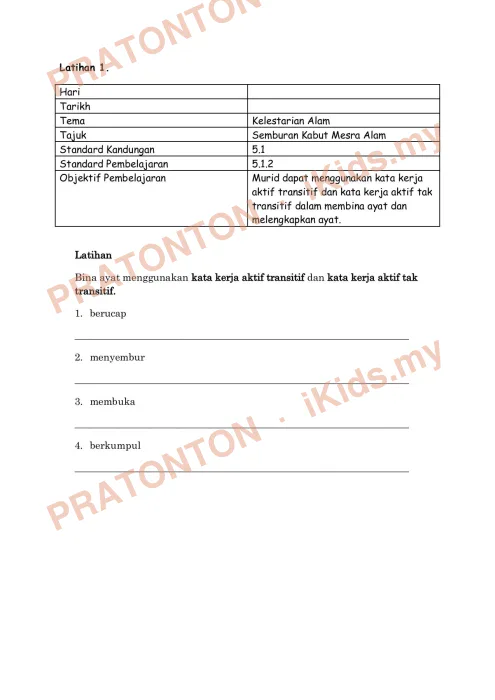 Pratonton muka 22 lembaran Modul Bahasa Melayu — Bahasa Melayu Tahun 3
