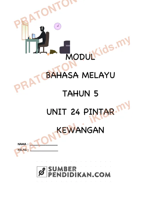 Pratonton muka 1 lembaran Modul Bahasa Melayu Tahun 5 — Unit 24: Pintar Kewangan — Bahasa Melayu Tahun 5