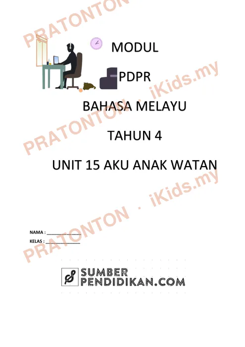 Pratonton muka 1 lembaran Modul Bahasa Melayu Unit 15 — Bahasa Melayu Tahun 4