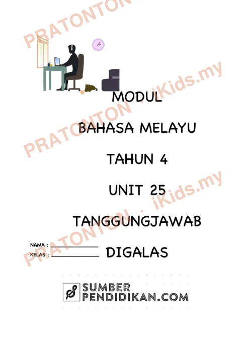 Pratonton muka 1 lembaran Modul Bahasa Melayu Unit 25 — Bahasa Melayu Tahun 4