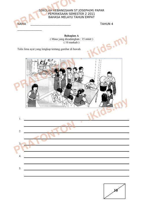 Pratonton muka 1 lembaran Modul Bahasa Melayu — Bahasa Melayu Tahun 4