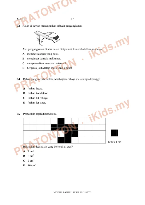 Pratonton muka 5 lembaran Modul Bantu Lulus Sains — Set 2 — Sains Tahun 6