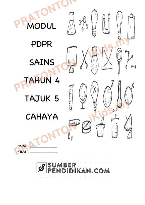 Pratonton muka 1 lembaran Modul Cahaya 4 — Sains Tahun 4