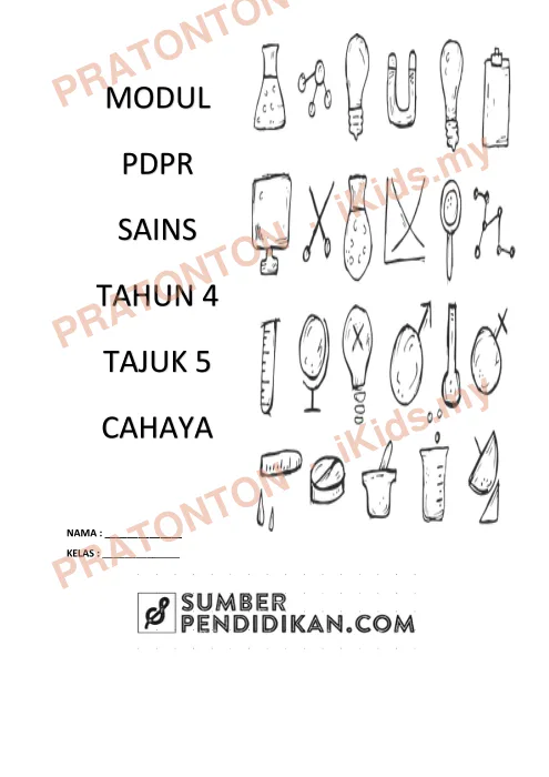 Pratonton muka 1 lembaran Modul Cahaya 5 — Sains Tahun 4