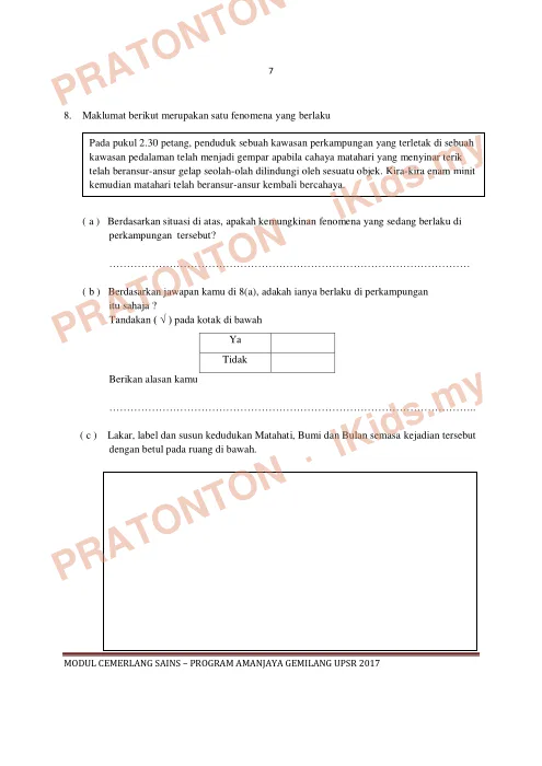 Pratonton muka 7 lembaran Modul Cemerlang Sains Tahun 6 — Set 2 — Sains Tahun 6