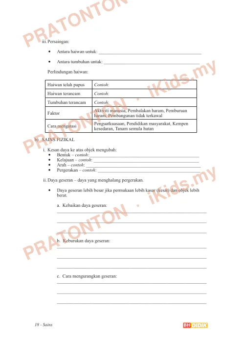 Pratonton muka 18 lembaran Modul Didik Sains Tahun 6 (2016) — Sains Tahun 6