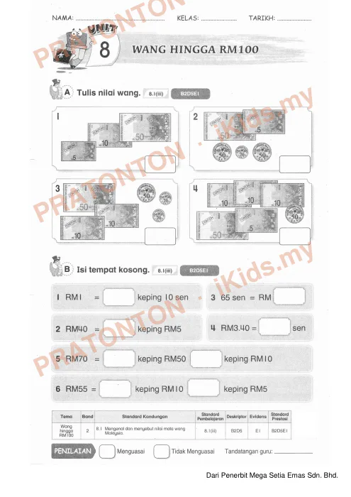 Pratonton muka 1 lembaran Modul Matematik 11 — Matematik Tahun 2