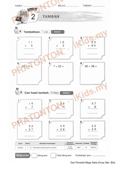 Pratonton muka 1 lembaran Modul Matematik 12 — Matematik Tahun 2