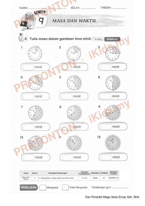 Pratonton muka 1 lembaran Modul Matematik 16 — Matematik Tahun 2