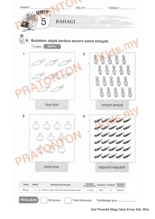 Pratonton muka 1 lembaran Modul Matematik 21 — Matematik Tahun 2