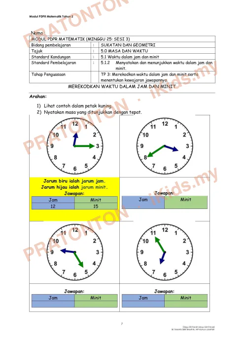 Pratonton muka 8 lembaran Modul Matematik 29 — Matematik Tahun 2