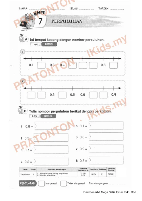 Pratonton muka 1 lembaran Modul Matematik 35 — Matematik Tahun 2