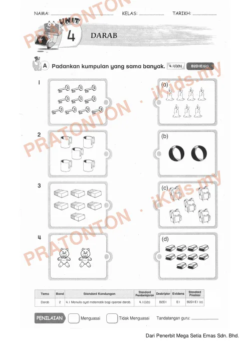 Pratonton muka 1 lembaran Modul Matematik 9 — Matematik Tahun 2