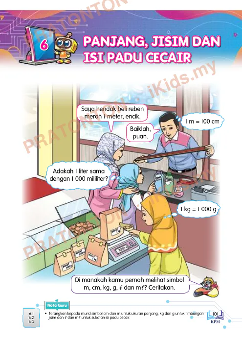 Pratonton muka 1 lembaran Modul Matematik Tahun 5 Pendidikan Khas — Bahagian 5: Panjang, Jisim dan Isi Padu — Matematik Tahun 5