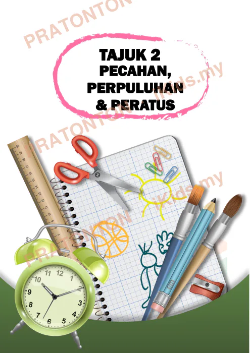 Pratonton muka 1 lembaran Modul Matematik Tahun 5 — Tajuk 2: Pecahan, Perpuluhan dan Peratus — Matematik Tahun 5