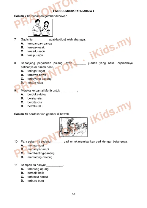 Pratonton muka 38 lembaran Modul Mulus Tatabahasa Bahasa Melayu — Bahasa Melayu Tahun 6