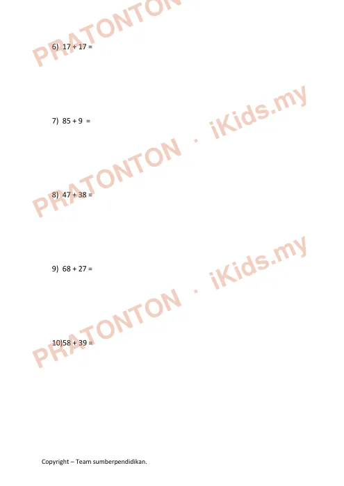 Pratonton muka 8 lembaran MODUL PBD — Matematik Tahun 1