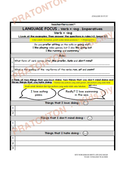 Pratonton muka 4 lembaran Modul PdPR Bahasa Inggeris Tahun 5 — Modul 14 — Bahasa Inggeris Tahun 5