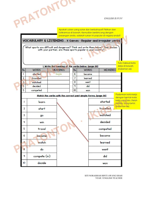 Pratonton muka 7 lembaran Modul PdPR Bahasa Inggeris Tahun 5 — Modul 19 — Bahasa Inggeris Tahun 5