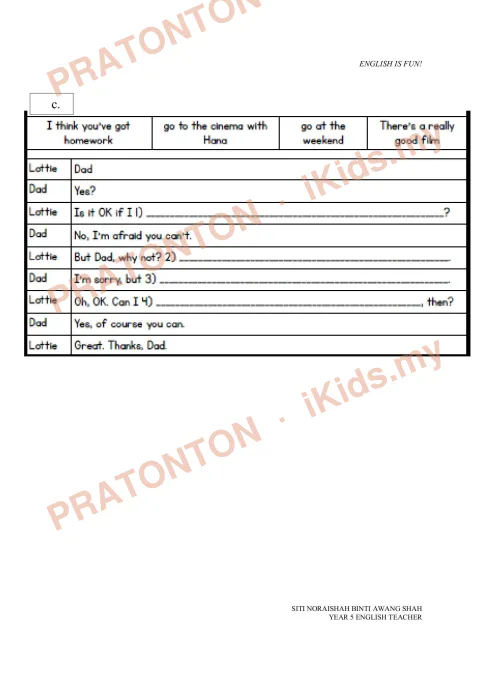 Pratonton muka 7 lembaran Modul PdPR Bahasa Inggeris Tahun 5 — Modul 2 — Bahasa Inggeris Tahun 5
