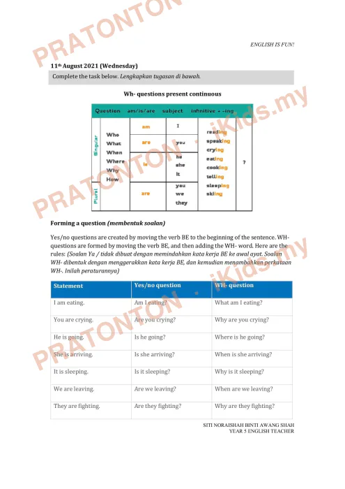 Pratonton muka 3 lembaran Modul PdPR Bahasa Inggeris Tahun 5 — Modul 7 — Bahasa Inggeris Tahun 5